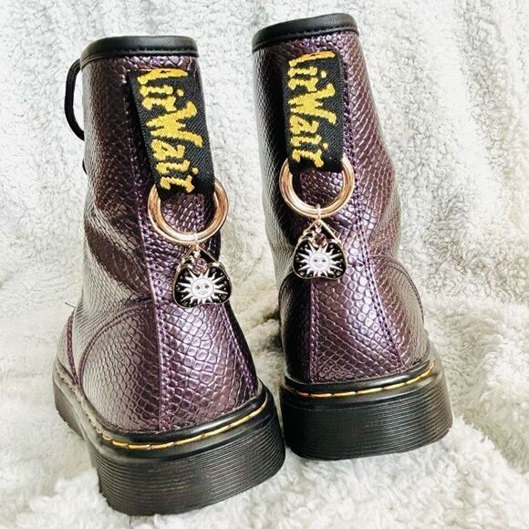 Gold Boot Tab Dangle Ouija Smiling Sun Planchette Charms Dr Martens - Picture 3 of 4